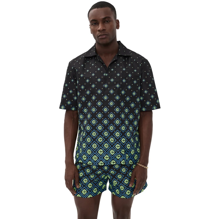 Casablanca Degrade Monogram Swim Shirt Black L
