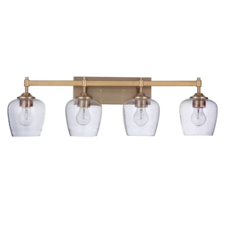 Stellen 4-Light Bathroom Vanity Light in Satin Brass