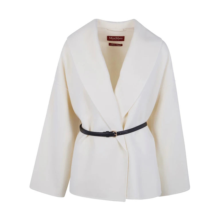 Max Mara Studio Sughero White Wool Jacket - Women