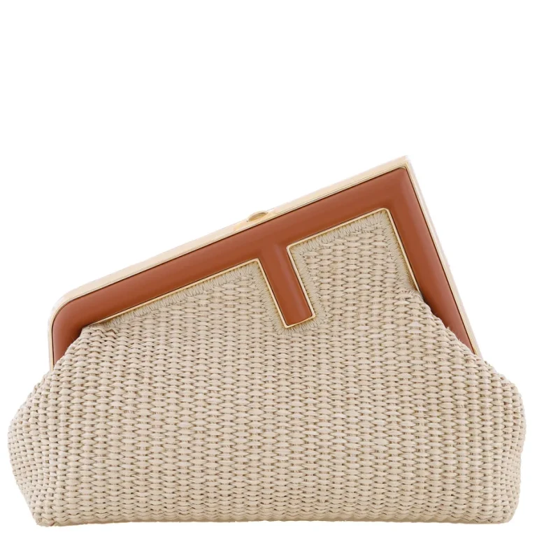 Fendi Textured Weave First Small Clutch Bag