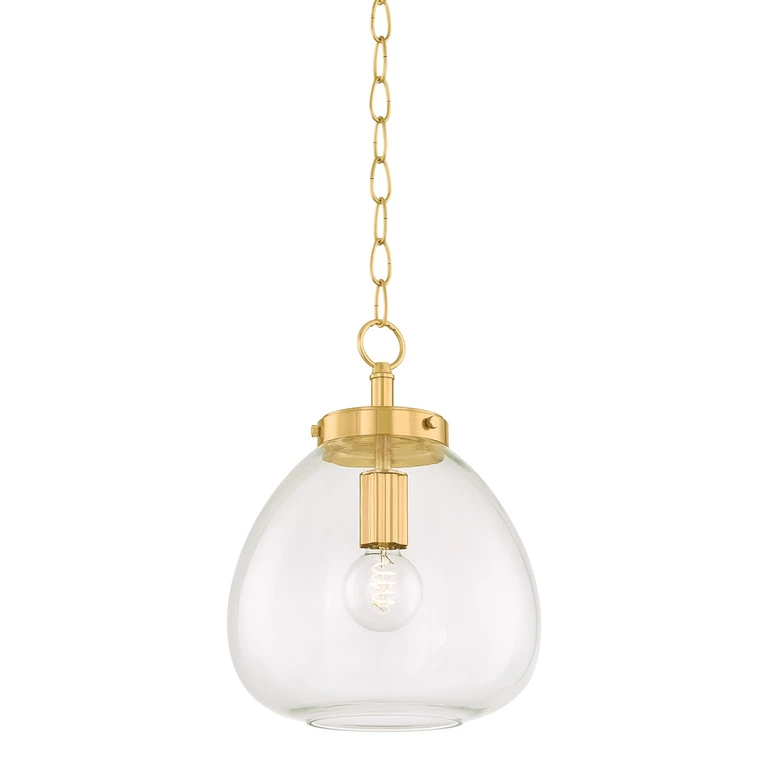 Aged Brass Pendant from the Della Collection