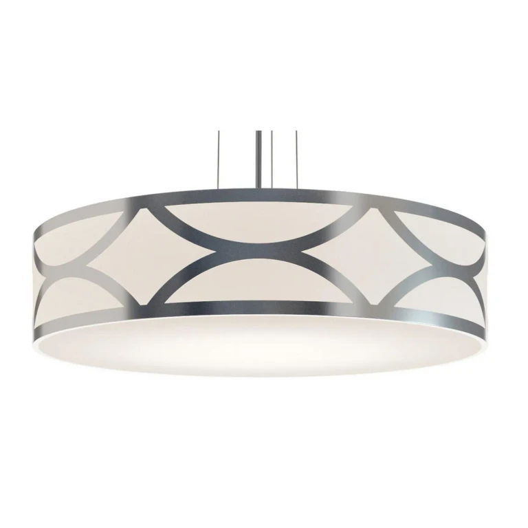 Painted Nickel Four Light Pendant from the Lake Collection