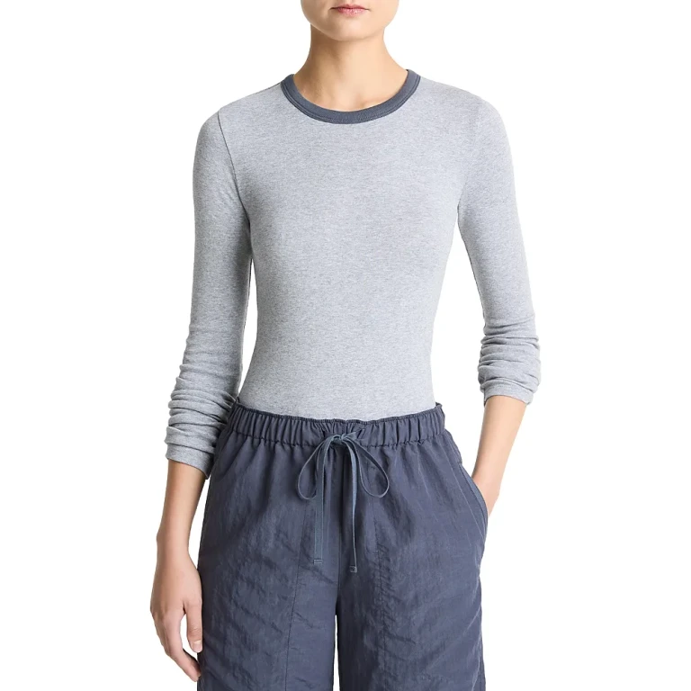 Vince Heather Tipped Long Sleeve Tee