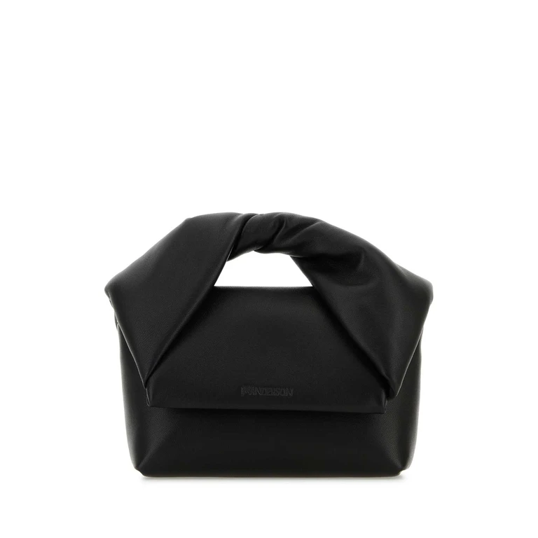 JW Anderson Black Leather Small Twister Handbag Exterior: Lamb Lining: Borse A Mano - Women
