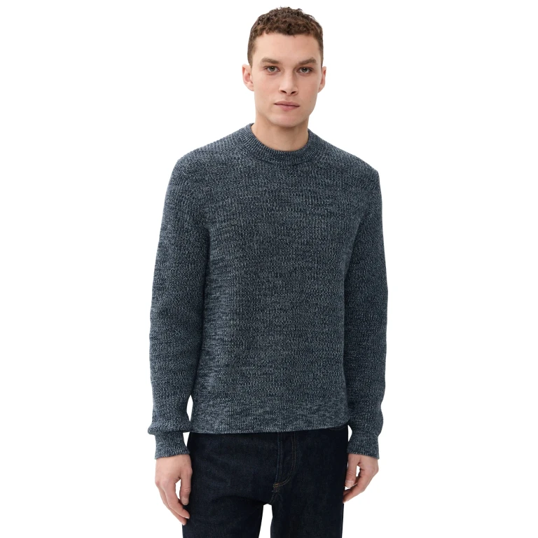 Madewell Fisherman Long Sleeve Crewneck Sweater Ink Marl XL