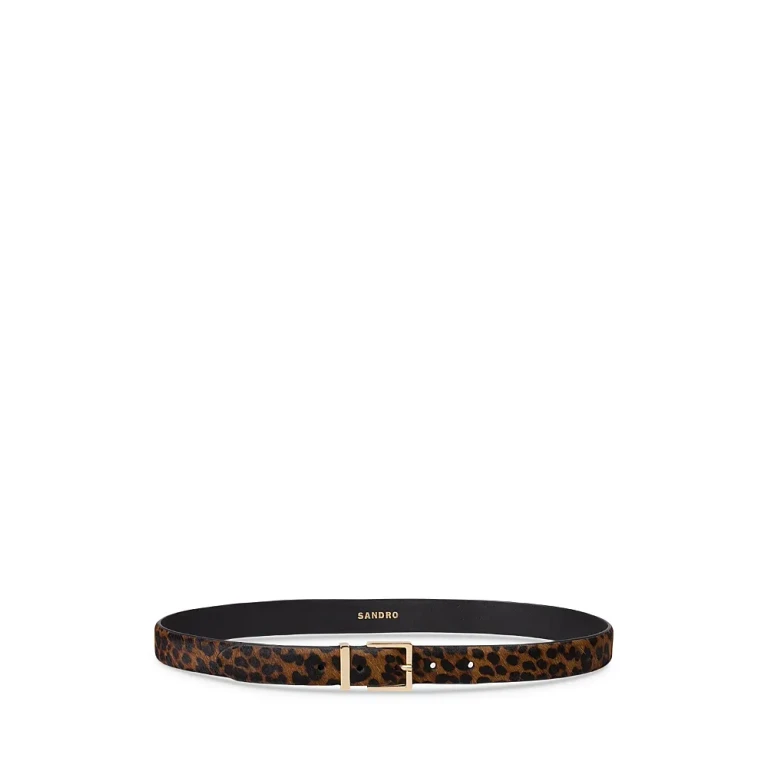 Sandro Women's Animal Print Calf Hair Belt