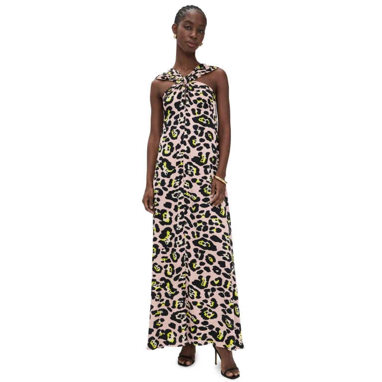 ESSENTIEL ANTWERP Jaycee Halterneck Maxi Dress Combo1 Pink Pastel 38