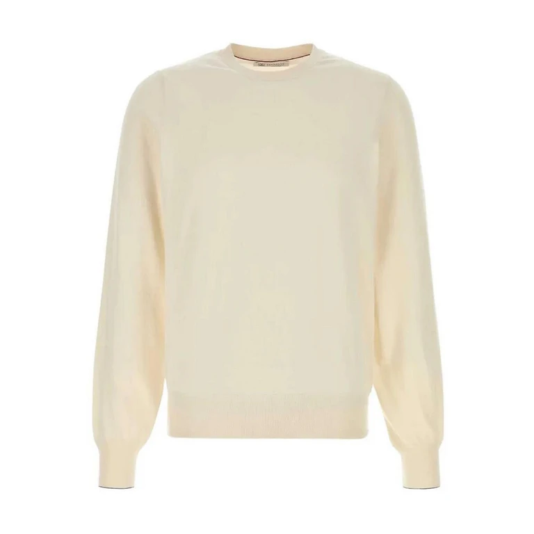 Brunello Cucinelli Pull Col Rond - Blanc