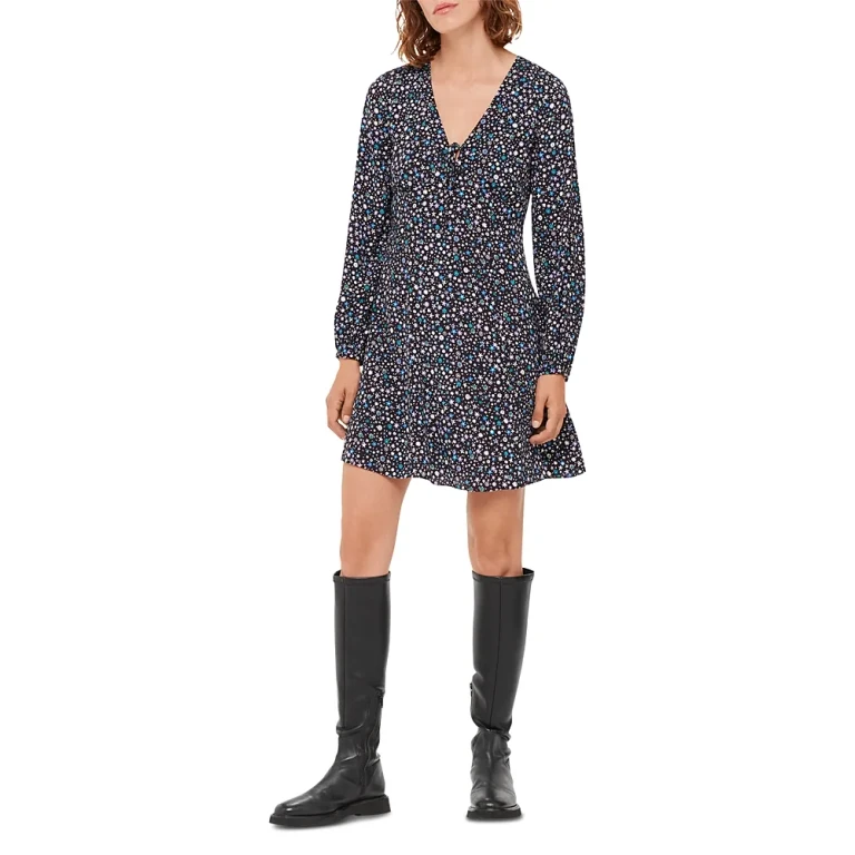 Whistles Painted Garden Fit and Flare Dress