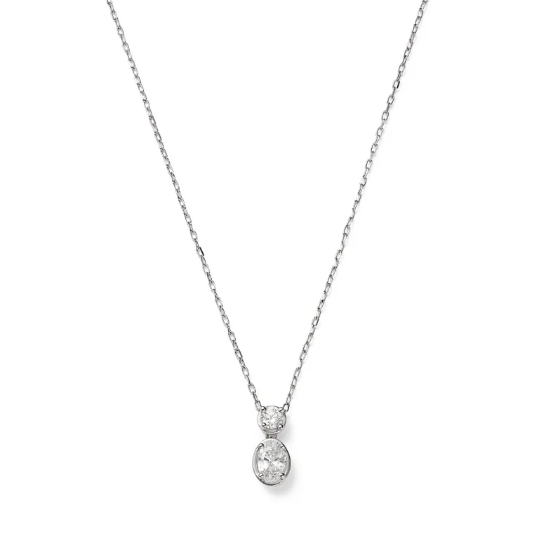 Diamond Pendant Necklace in 14K White Gold, 0.5 tcw