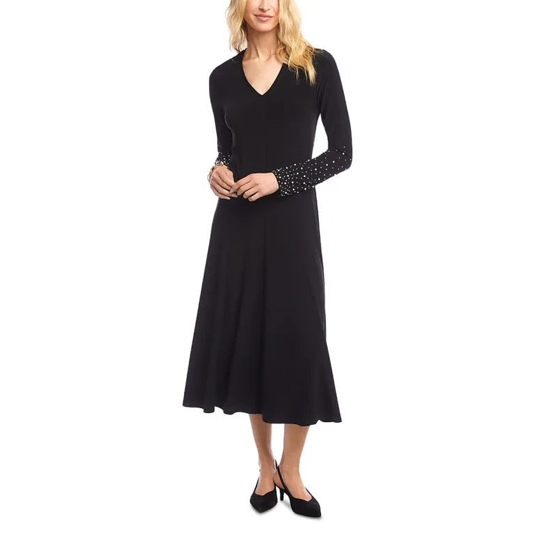 Karen Kane Kate Beaded Sleeve Travel Dress