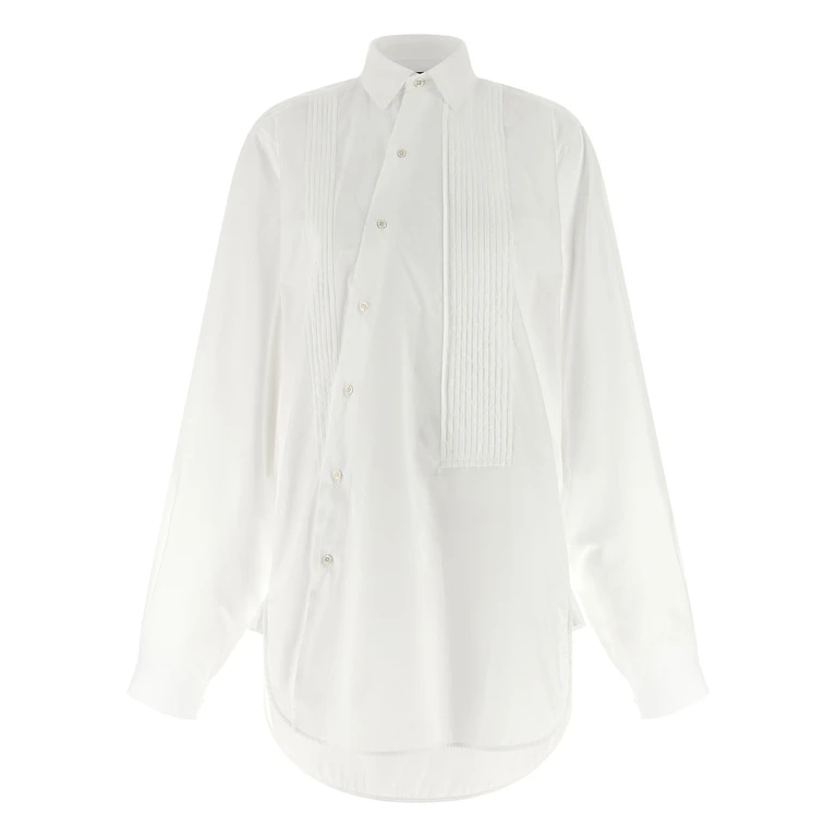 Maison Jejia Crazy smoking plissée shirt White Cotton Shirt, Blouse - Women