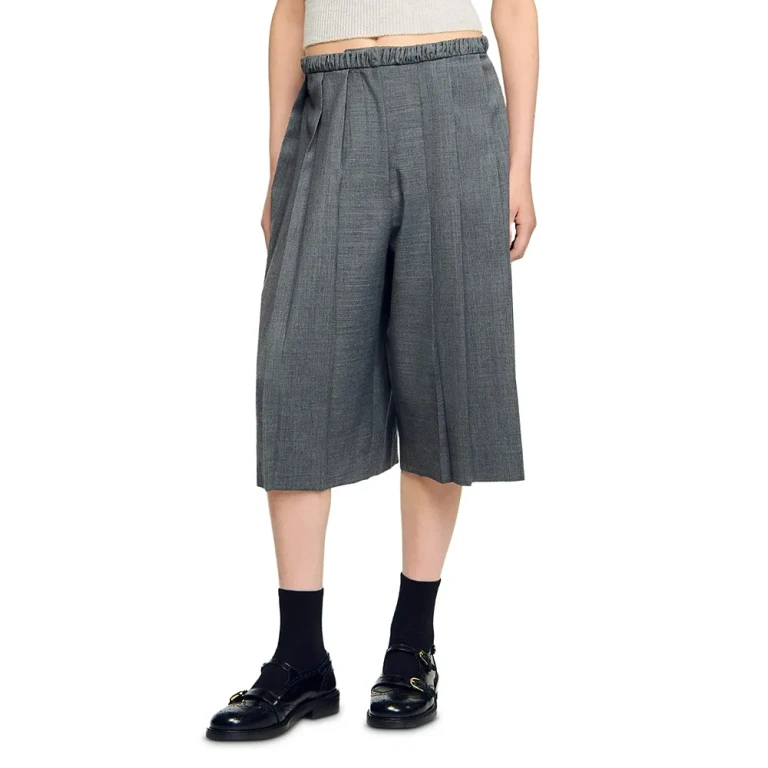 Sandro Pleated Long Shorts