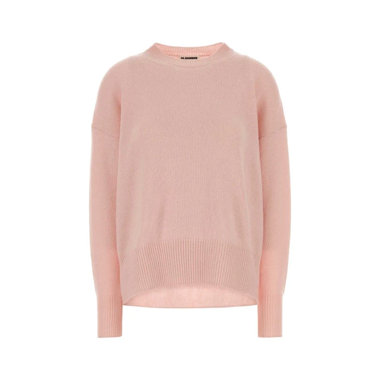 Jil Sander Beige Ribbed Pullover In Cashmere Woman