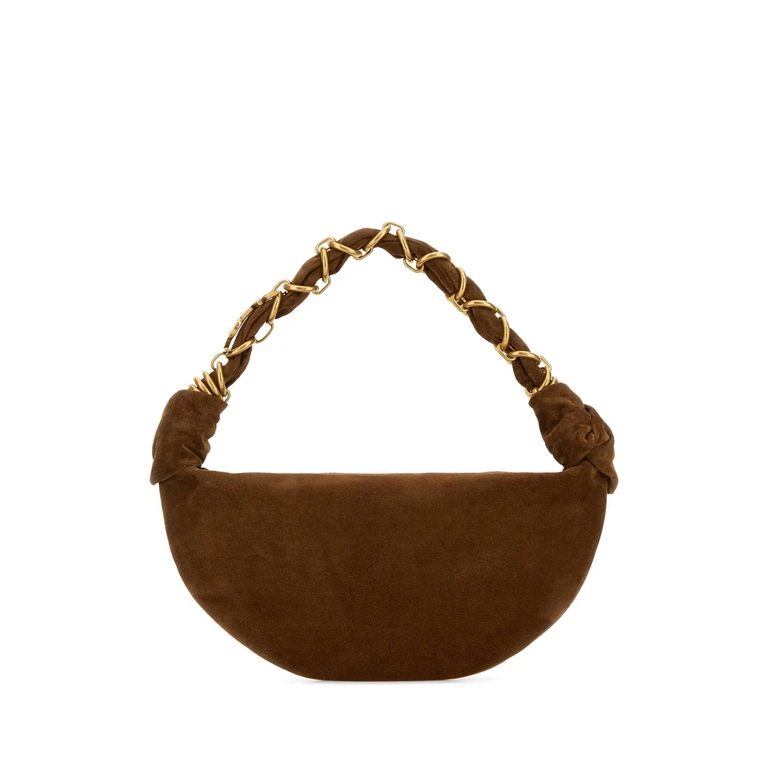 Saint Laurent Brown Suede Amalia Shoulder Bag Orangecaramelcogn Borse A Mano - Women