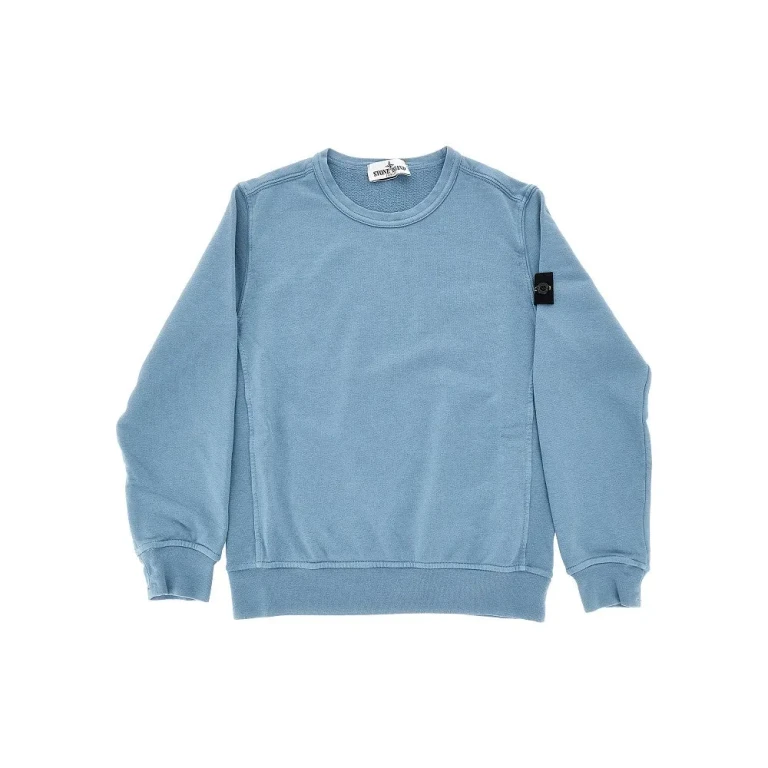 Felpa in cotone Stone Island con badge logo per bambini 8 anni