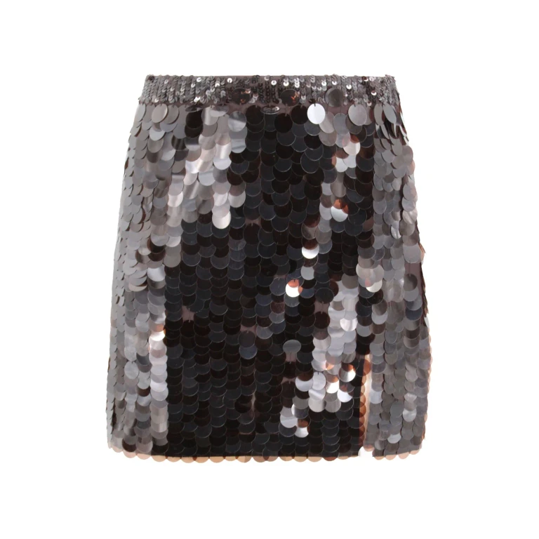 Parosh Brown Skirt With Sequin Detailing