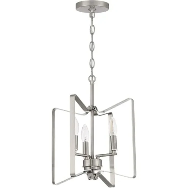Brushed Polished Nickel Three Light Convertible Semi Flush from the Shayna Collection