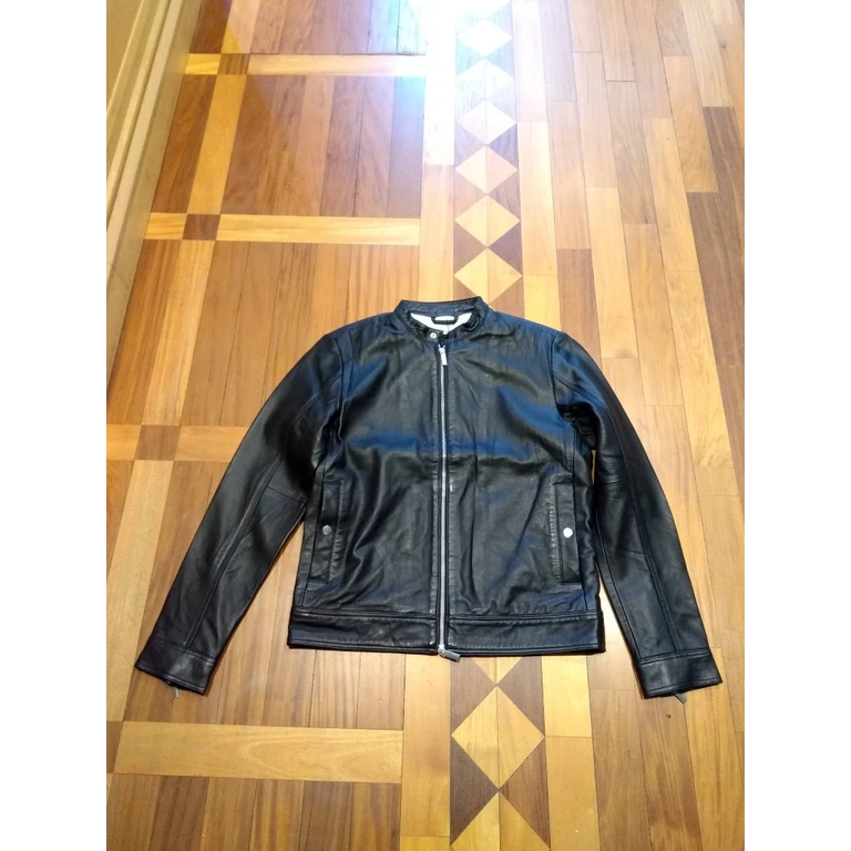 Selected Slharchive Classic Leather Black Calf Jacket - Men