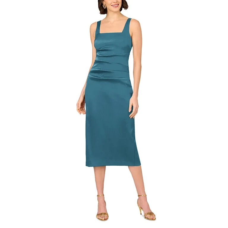 Aidan Mattox Stretch Mikado Midi Dress
