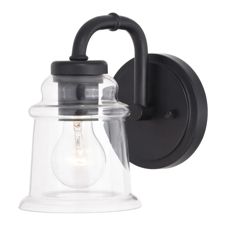 Matte Black Bathroom Vanity Light from the Toledo Collection