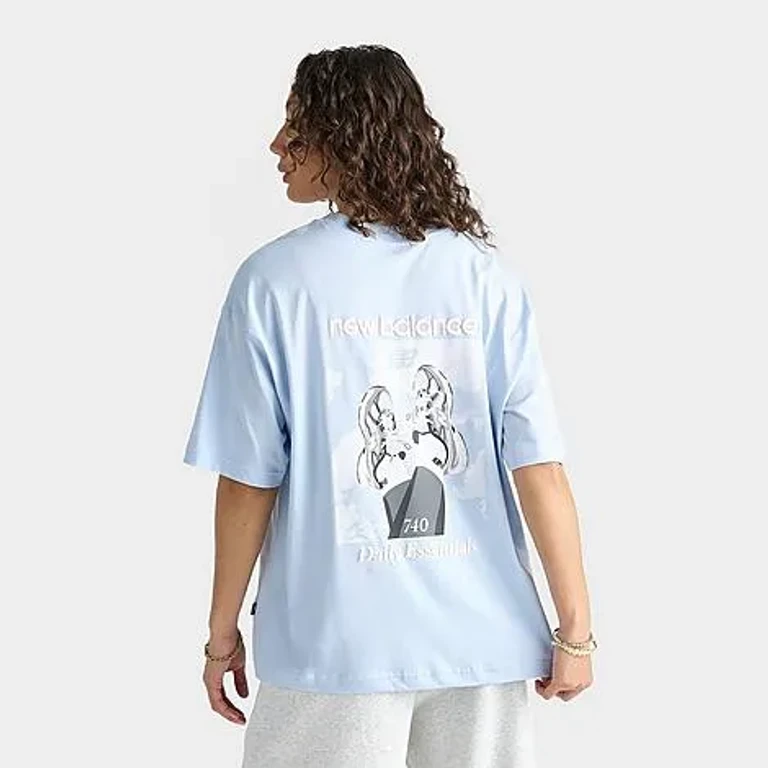 New Balance Women's 740 Boyfriend T-Shirt in Oxford Blue Size: XS
