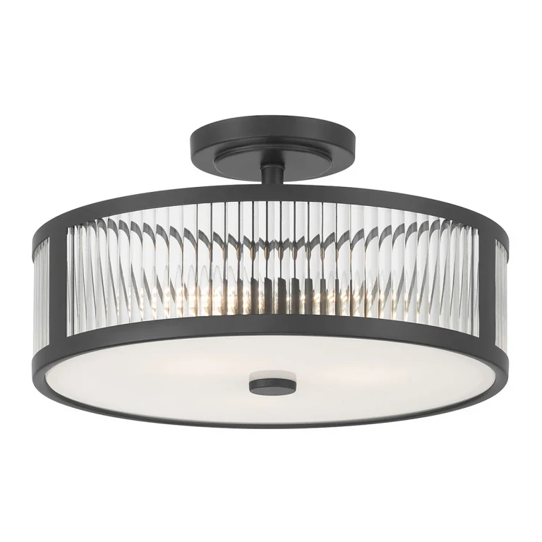 Matte Black Semi-Flush Mount from the Ardezia Collection