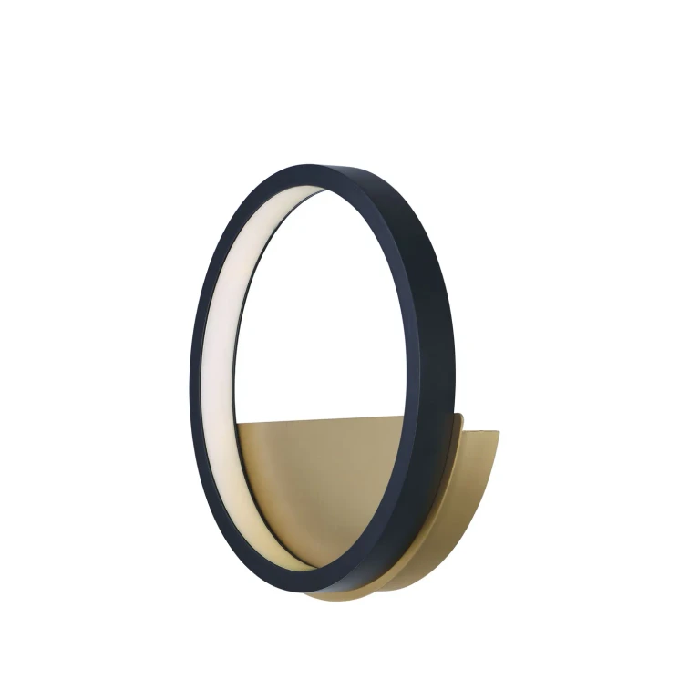 Hoopla 1-Light LED Wall Sconce in Black with Gold