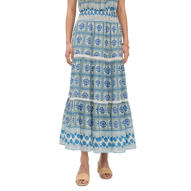 Bell Marni Maxi Skirt Blue Yellow Moitf L