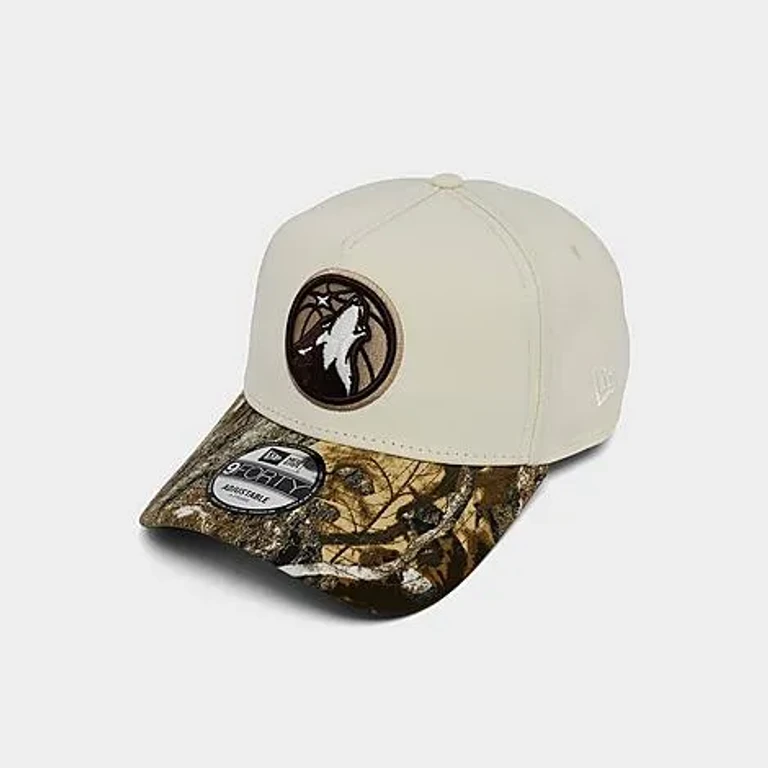 New Era Minnesota Timberwolves NBA 9FORTY Snapback Hat in Chrome/Real Tree