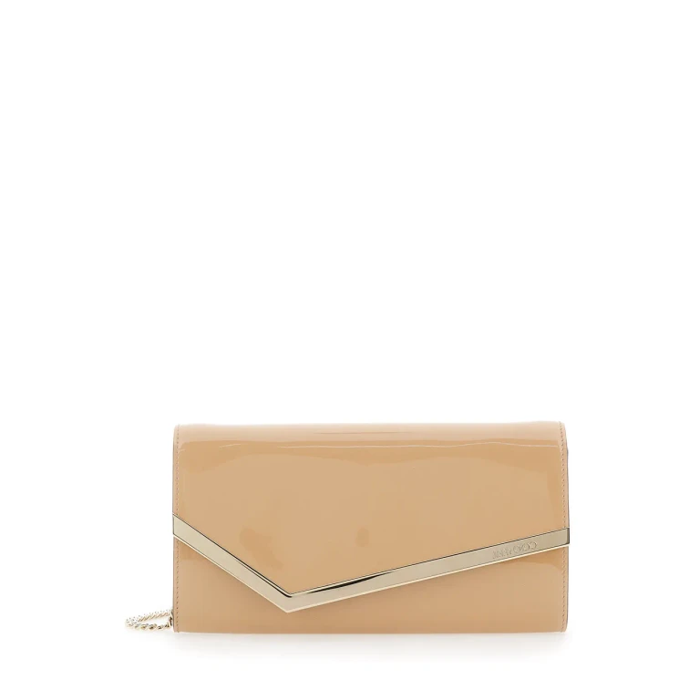 Jimmy Choo Clutch emmie With Chain Strap And Patent Leather Envelope Design For Women