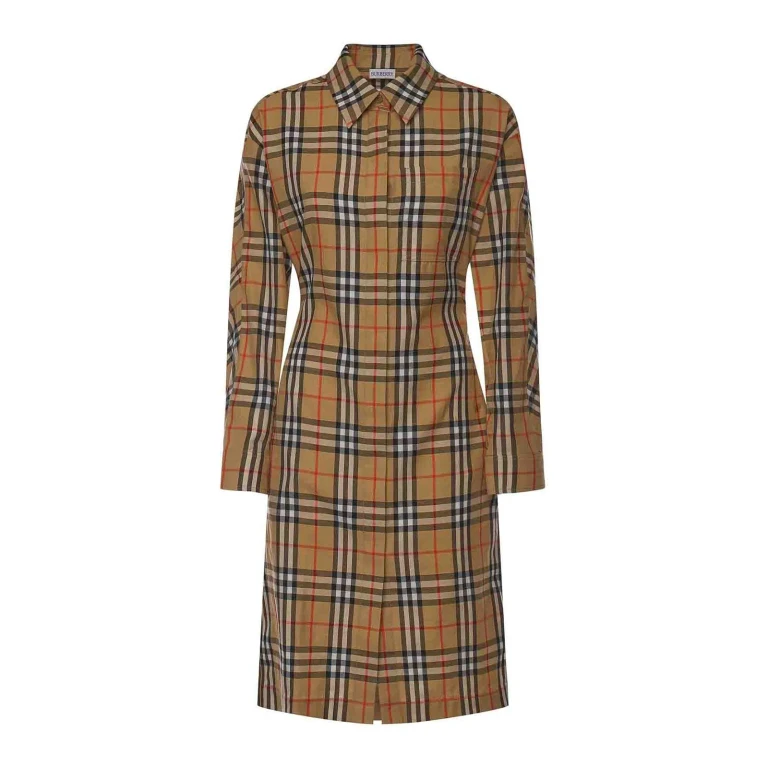 Burberry Robe Au Genou - Beige