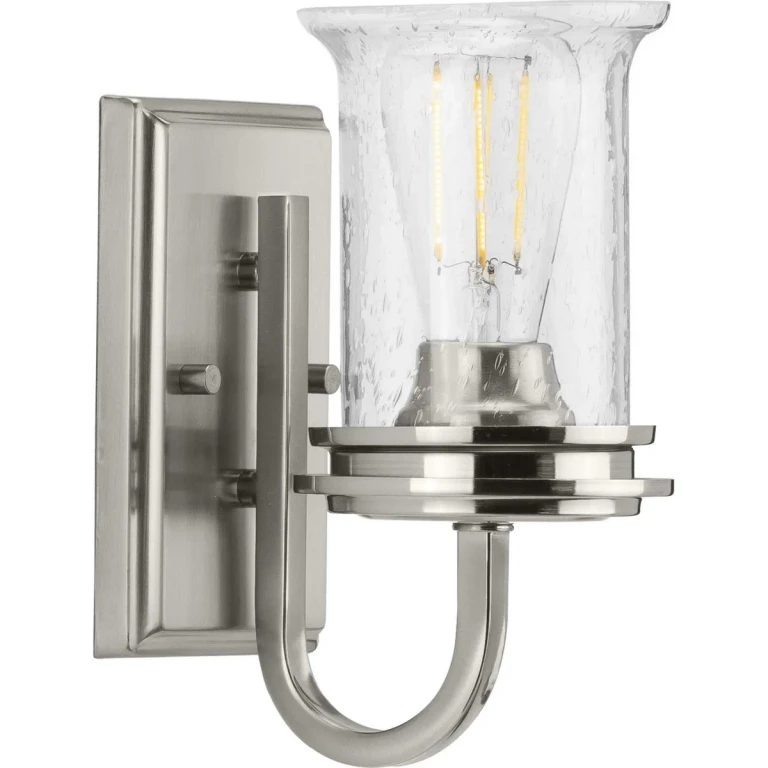 Brushed Nickel One Light Bath from the Winslett Collection
