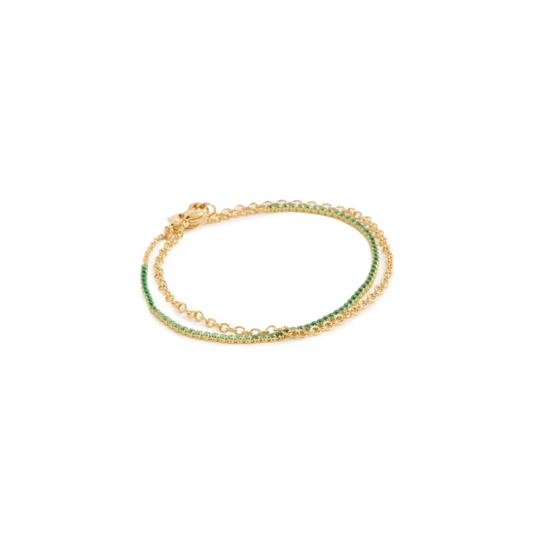 Gwen Beloti Tennis and Gold Dainty Link Set Gold One Size