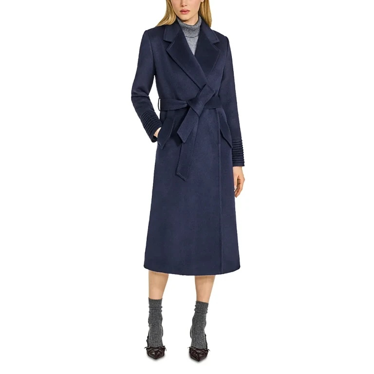 Sentaler Long Notch Collar Wrap Coat