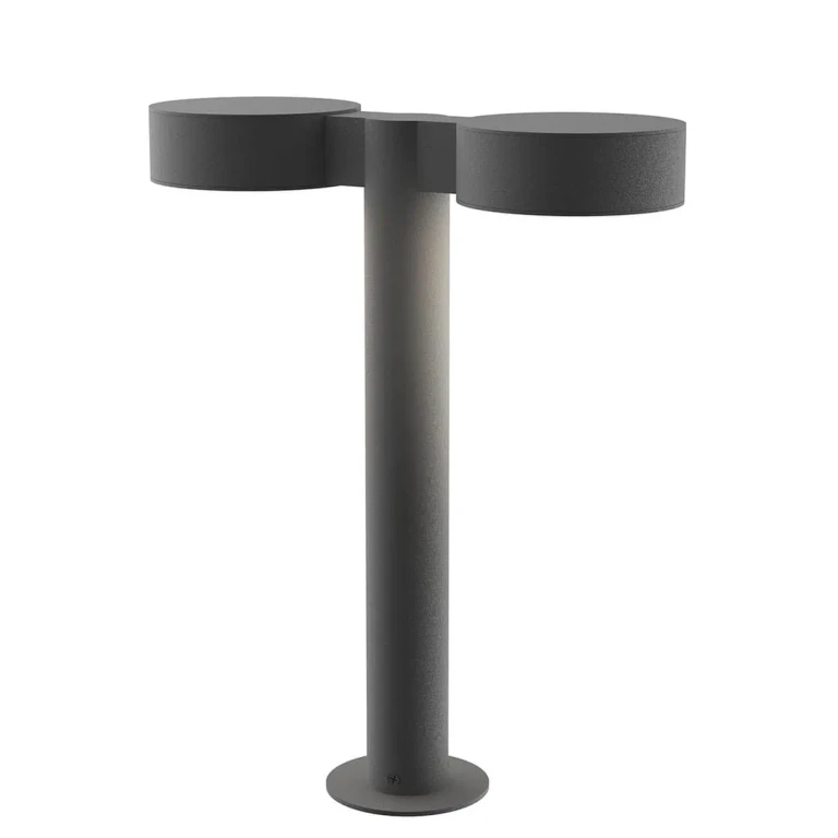 REALS 16" 2-Light Optical Acrylic LED Bollard in Textured Gray