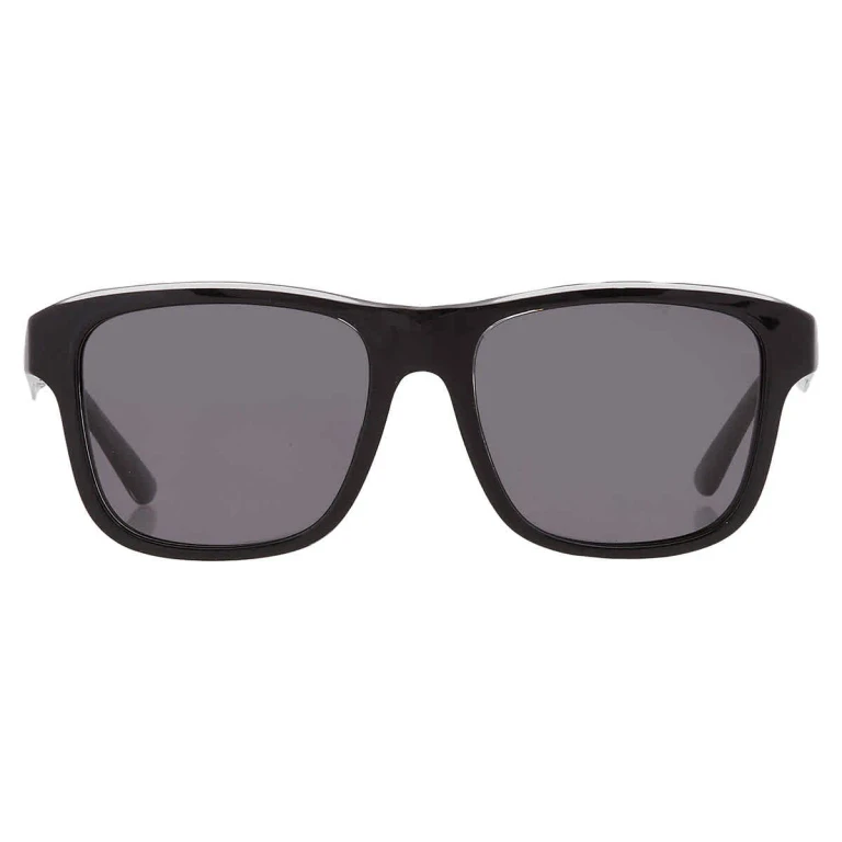 Emporio Armani Polarized Dark Grey Square Mens Sunglasses EA4208 605187 56