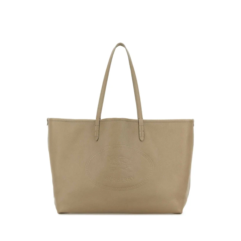 Burberry Cappuccino Leather Shopping Bag