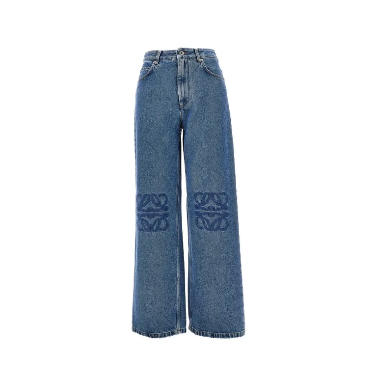 LOEWE Baggy Fit jeans with Anagram embroidery Woman 40