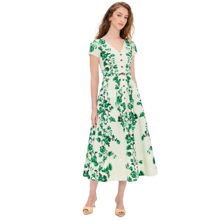 SALONI Zoey Dress Saffier Vines Plmt 6