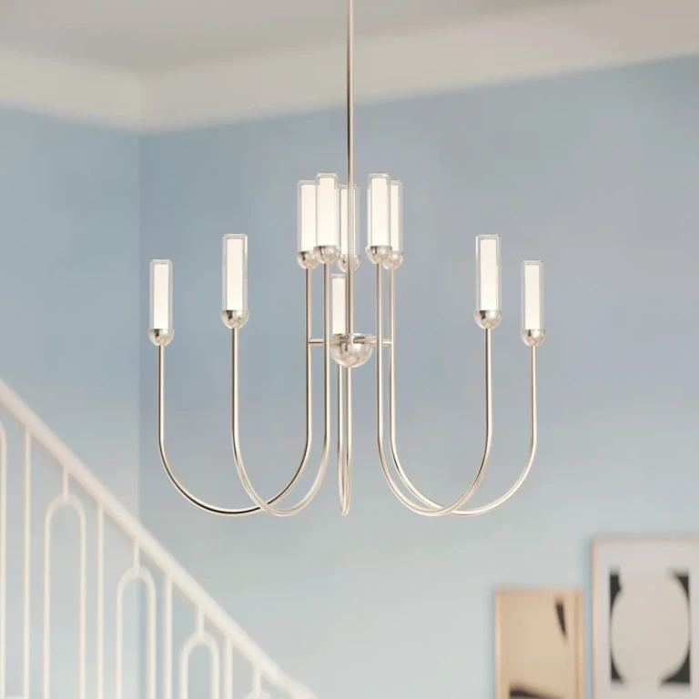 Polished Nickel LED Chandelier from the Moraine Collection