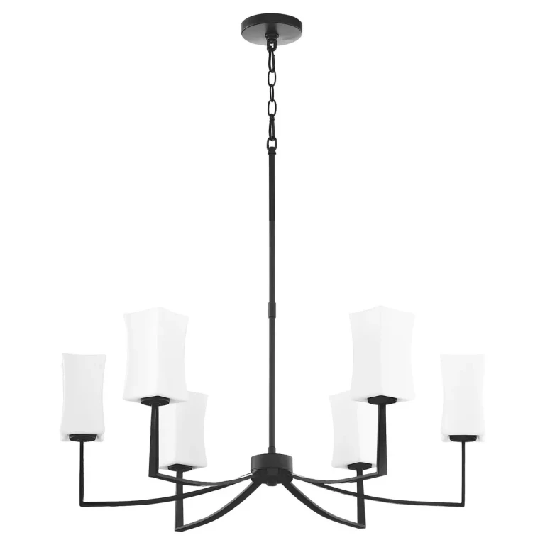 Matte Black Chandelier from the Ayala Collection
