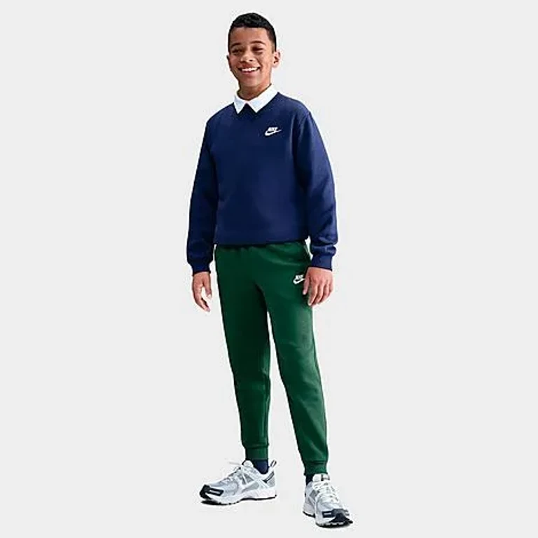 Nike Big Kids Sportswear Club Fleece Jogger Pants in Fir/White Size: XS