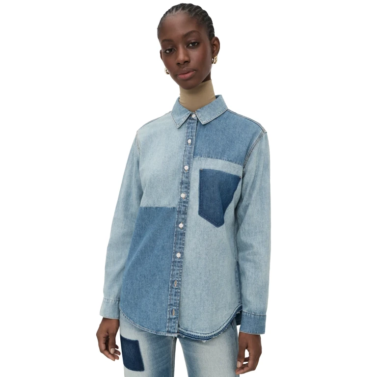 Veronica Beard Jean Dalma Colorblock Button Down Time Travel 4