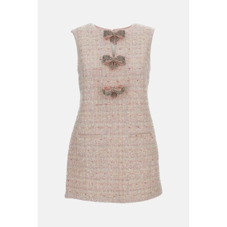 self-portrait Sequin Boucle Bow Mini Dress