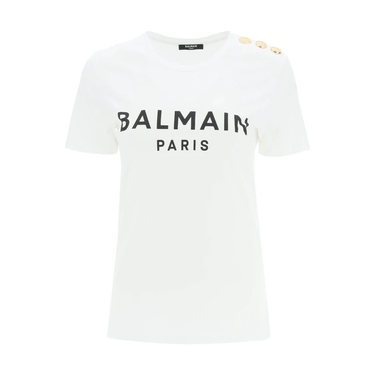BALMAIN 3 Buttons Balmain Printed T-Shirt
