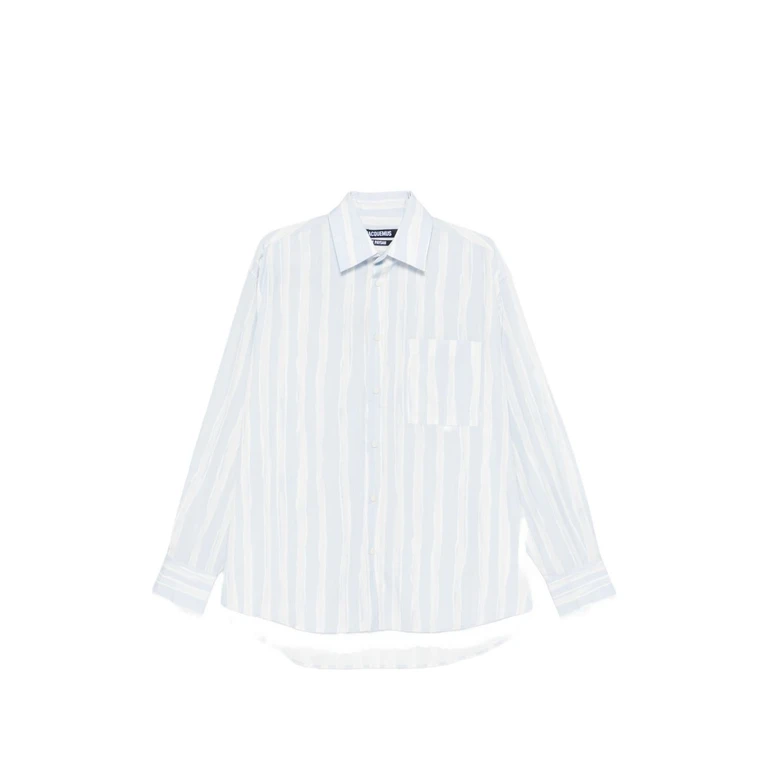 JACQUEMUS Shirts Clear Blue Principal:cotton - Men