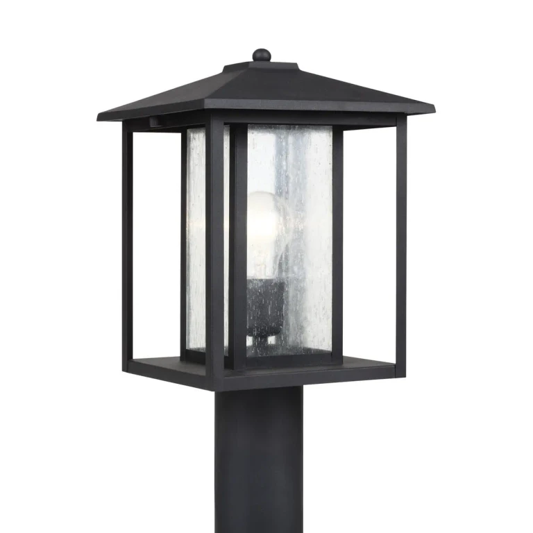 Black One Light Outdoor Post Lantern from the Hunnington Collection