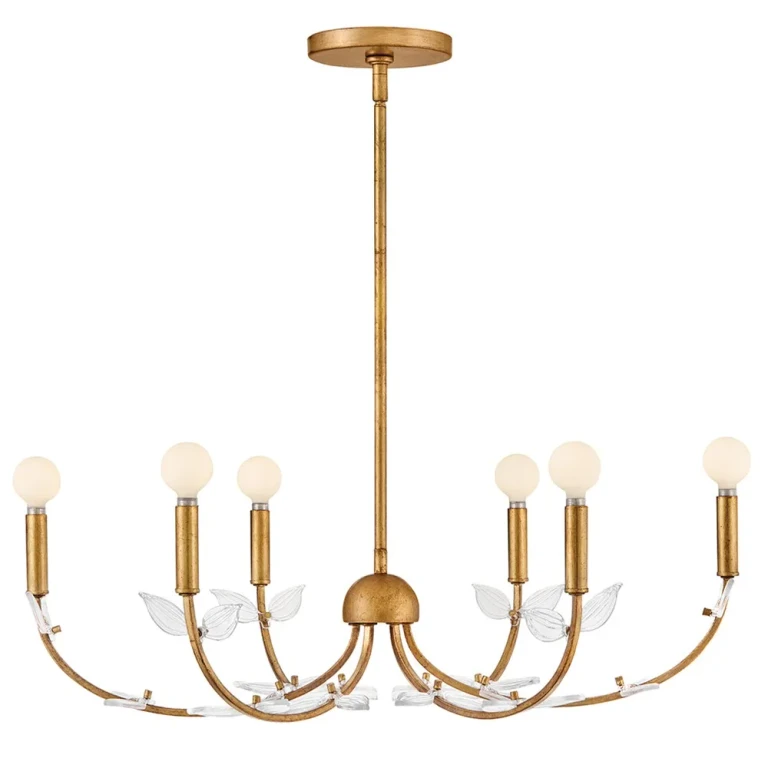 Distressed Brass LED Chandelier from the Aliso Collection