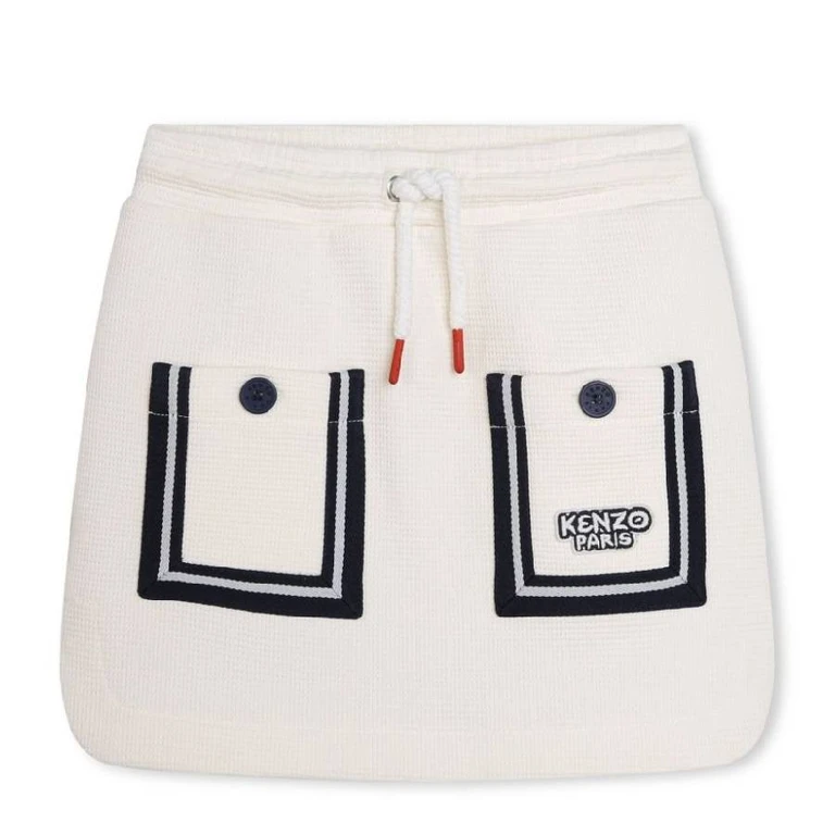 Kenzo Girls Drawstring Waisband Cotton Skirts